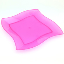 Plastic Plate Disposable Tray 18cm Square-Wave Tray